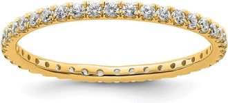 Diamond2Deal 14k Yellow Gold Lab Grown Diamond Eternity Wedding Band Ring 1/2Ct Clarity- VS Color- D-E