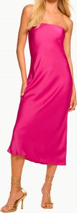 Ramy Brook Shauna Strapless Midi Dress In Pink Petunia