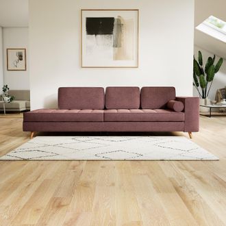 MYCS Elegantes, bequemes Sofa Lyvyn für das Wohnzimmer, 3-Sitzer, dunkelrot, burgunderrot, 98 x 78 x 264 cm, konfigurierbar