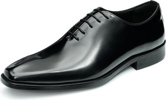 Generic Mens Business Formal Brogue Oxfords Office Leather Dress Shoes Low Top Lace Up City Shoes,Black,9.5