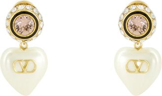 Valentino Garavani Vlogo Heart Earrings - Dames - Oorbellen - Geel - ONE Size - Accessoires