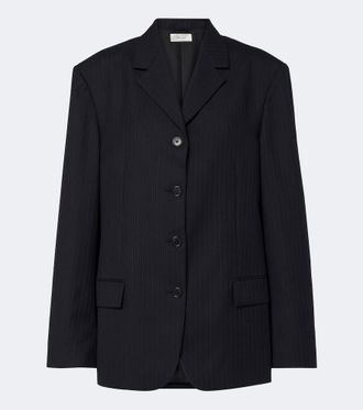 The Row Gelda chalk stripe wool blazer