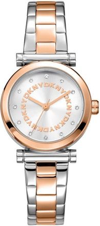 DKNY Essentials Crystal Marker Bracelet Watch, 28mm in Silver at Nordstrom