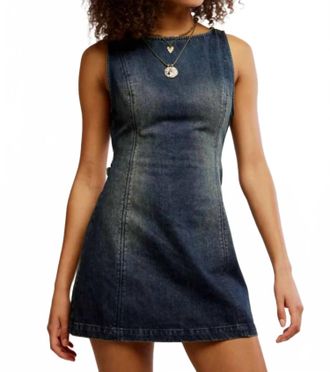 Free People Chic Denim Mini Dress In Vintage Indigo