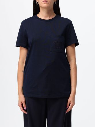 Max Mara Cotton T-shirt with Monogram and Patch Pocket