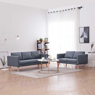 vidaXL Vidaxl - Set De Sof&aacute;s De 2 Y 3 Plazas De Tela Gris Oscuro