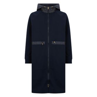 Herno Parkas, female, Blue, Size: M Long dark blue coat with hood