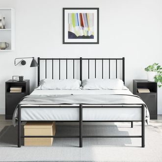 Berkfield Home Bedside Cabinets 2pcs Black 34.5x39x62 cm Steel