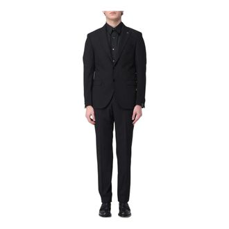 Manuel Ritz Single Breasted Suits, male, Black, Size: 3XL A3318 Suit