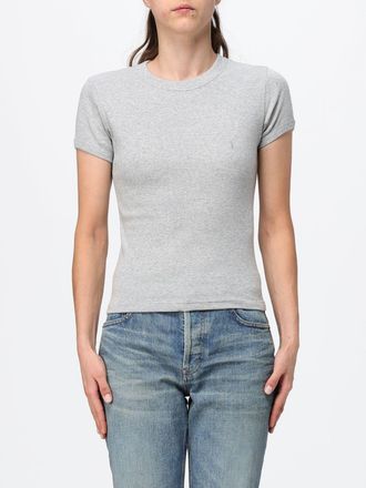 Saint Laurent T-shirt slim fit in cotone con monogramma YSL