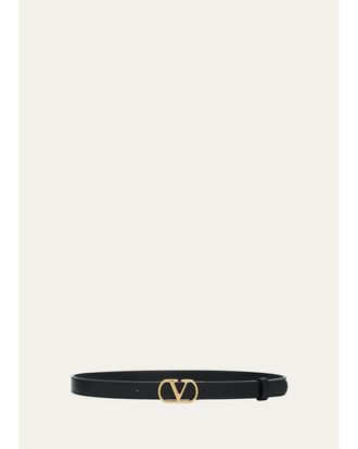 Valentino Garavani VLogo Signature Leather Belt, 20MM