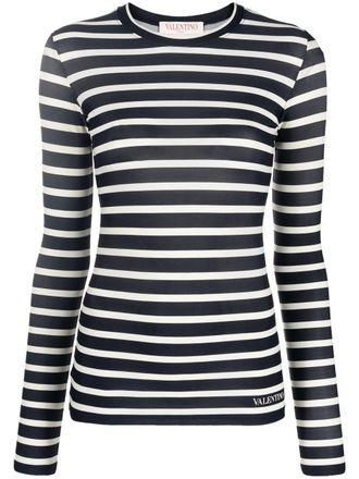 Valentino Garavani striped knitted top - Blue