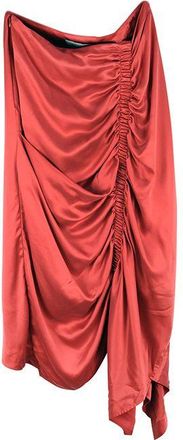 Preen Coral silk ruched skirt Size S