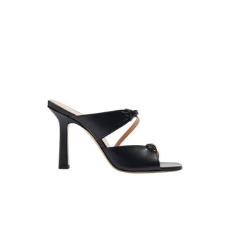 Scarosso Heeled Mules, female, Black, Size: 9 1/2 US Zoe Sandals