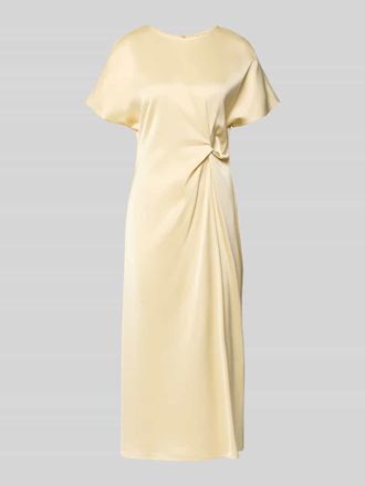 Christian Berg Cocktail Cocktailkleid mit Raffung und Kapp&auml;rmeln in Hellgelb, Gr&ouml;&szlig;e 34