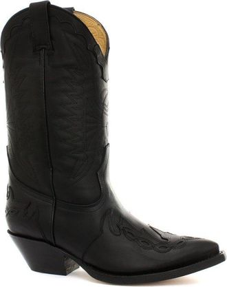 Grinders Mens Cowboy Boots Pointed Black Brown Real Leather