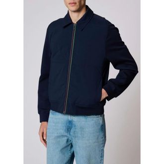 Paul Smith Artist Stripe-trim Jacket - male - Paul Smith - Bomber Jackets - Blue - XL - Jackets