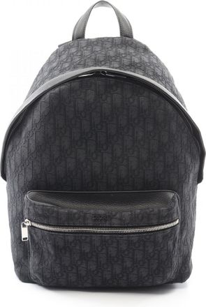Dior Black Canvas Leather Backpack Handbag (Pre-Owned)