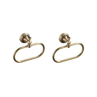 OEM Anillos Ovalados Para Toallas En Lat&oacute;n Antiguo Con Exquisito Dise&ntilde;o Tallado, Colgadores De Toallas Para Accesorios De Ba&ntilde;o Y Cocina