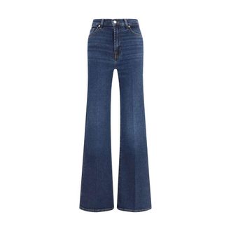 7 For All Mankind 7FOR Blauwe Katoenen Flared Jeans