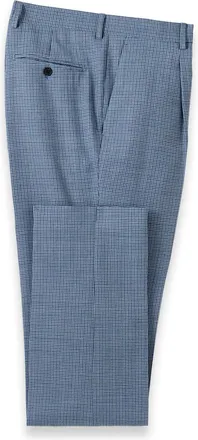 Paul Fredrick Houndstooth Wool Single Pleat Suit Pants