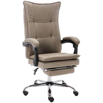 vidaXL Silla De Oficina De Tela Gris Taup&eacute;
