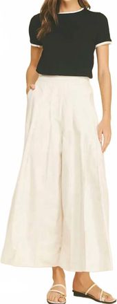 Pinch Design Pleated Wide Leg Pants In Milk White