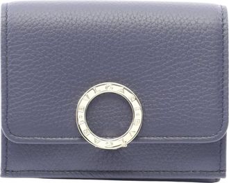 Bulgari Pre-owned Wallets, female, Blue, Size: ONE SIZE Pre-owned Vintage Leather Small Wallet