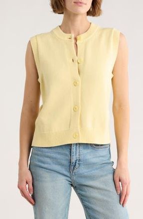 French Connection Mozart Sleeveless Cotton Sweater Vest in Butter Yellow at Nordstrom Rack, Size X-Small