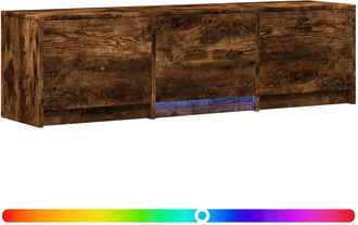 vidaXL Mueble De Tv Con Led 140 X 34 X 40 Cm Roble Ahumado Vidaxl