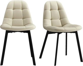 Moloo de terciopelo beige y metal negro (x2)