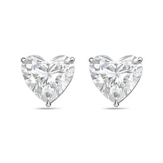Diana M. Jewels 14Kt White Gold 1.00 cts Lab Grown Heart shaped Diamond Studs