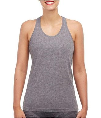 Spanx Lamn Top Womens Heather Charcoal Seamless Sleeveless Active JDM14