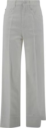 Brunello Cucinelli Broeken, Dames, Grijs, S, Katoen, Elegante Broeken