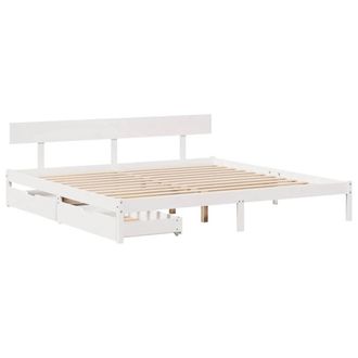 Berkfield Home Full Bed Frame without Mattress White 180x200 cm Super King Solid