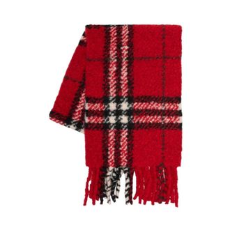Burberry Winter Scarves, unisex, Red, Size: ONE SIZE Mu G Check Boucl&eacute; Scarf
