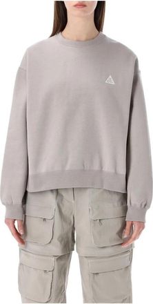Nike Tuff Fleece Crewneck Sweatshirt - Dames - Sportshirts - Grijs - S - Leer - Fitness
