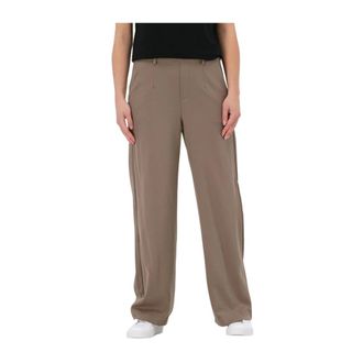 Object Object, Broeken, Dames, Beige, M, Wijde Broek Taupe Kleur
