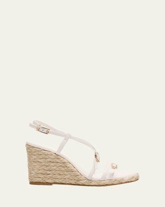 Stuart Weitzman Georgie Strappy Wedge Espadrille Sandals