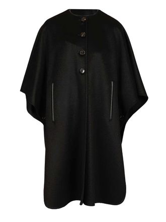 Max Mara Long Cape Giacche Nero-Donna