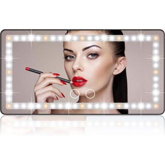 OEM Espejo De Tocador Para Visera Parasol De Coche, Espejo De Maquillaje Recargable Con 3 Modos De Iluminaci&oacute;n Y 60 Led - Espejo Cosm&eacute;tico Con Clip Para V