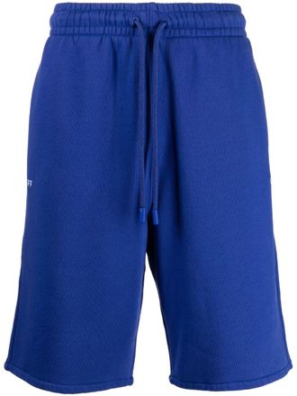 Off-white Trainingsshorts met logoprint - Blauw