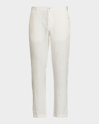 Onia Men & apos;s Linen Flat-Front Trousers