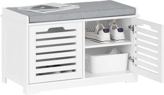 SoBuy Hallway Storage Bench Shoe Cabinet,FSR23-II-W - Sobuy