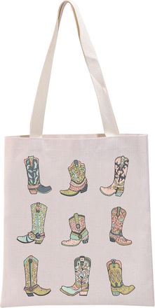 Generic PYOUL Horse Lover Gift Western Cowgirl Boots Tote Bag Western Lover Cosmetic Bag Cowgirl Gift (Cowgirl Boots Tote)
