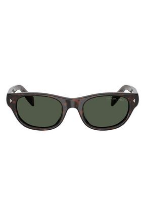 Prada 52mm Polarized Cat Eye Sunglasses in Havana /Dark Grey Polar at Nordstrom