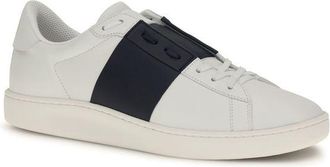 Valentino Garavani Mens Blue Calf Leather Bos Taurus Low Top Sneakers