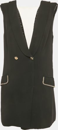 Elisabetta Franchi Black Crepe Double Breasted Mini Dress