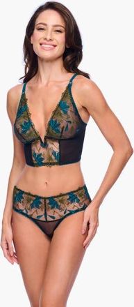 Cosabella Fiorita Longline Bralette in Black/canale at Nordstrom, Size X-Large