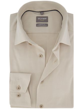 Olymp Overhemd Olymp beige wijde fit sem-wide spread boord